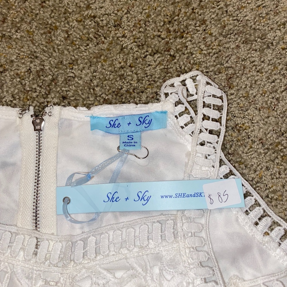NEW with Tags: Sleepless Lace Bodycon Dress in White- Size Small - Picture 6 of 8